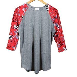 LuLaRoe firework boom pop graphic print Randy raglan shirt‎ size medium